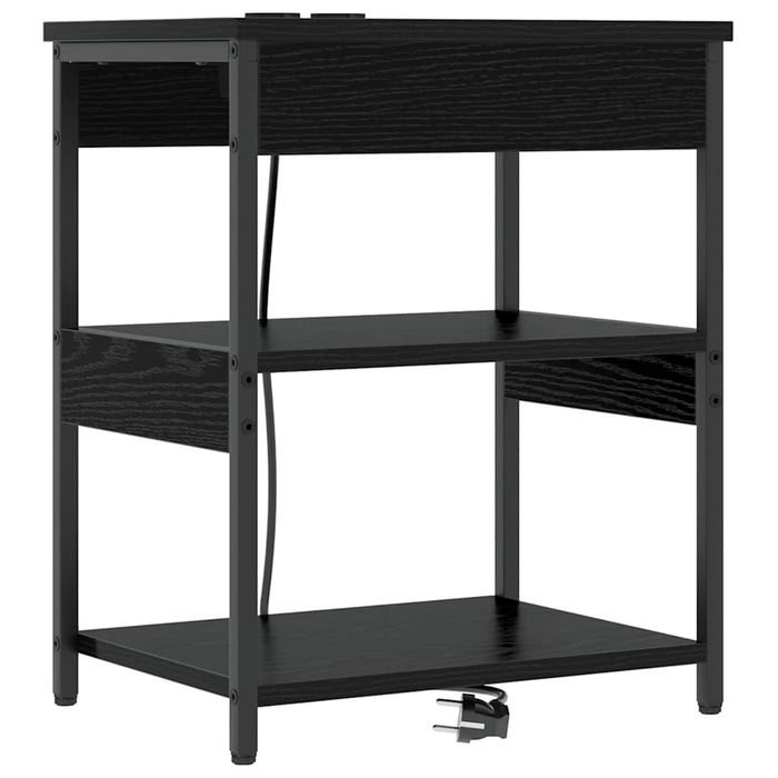 Dulap de noapte 2 pcs Stejar Negru 41 x 31 x 51 cm - WALTI WALTI