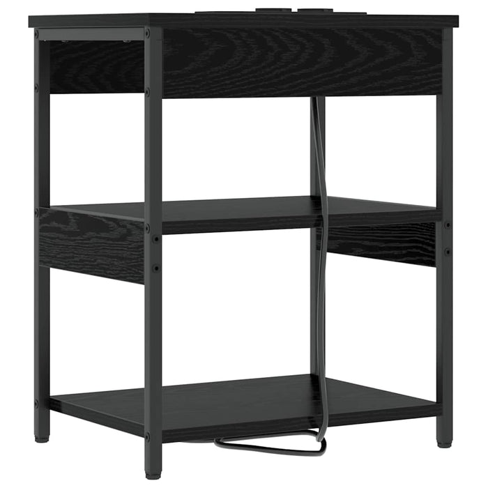 Dulap de noapte 2 pcs Stejar Negru 41 x 31 x 51 cm - WALTI WALTI