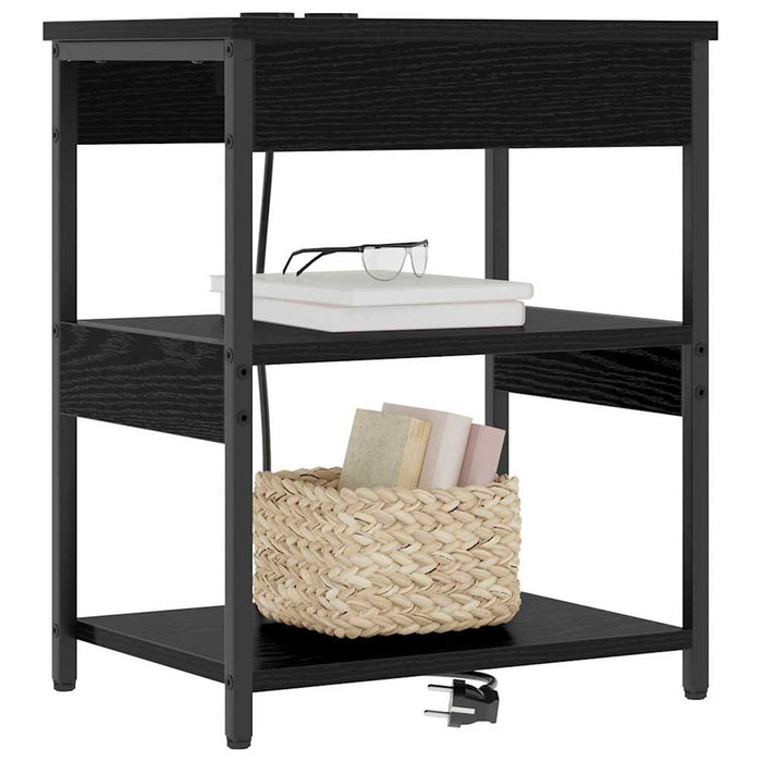 Dulap de noapte 2 pcs Stejar Negru 41 x 31 x 51 cm - WALTI WALTI