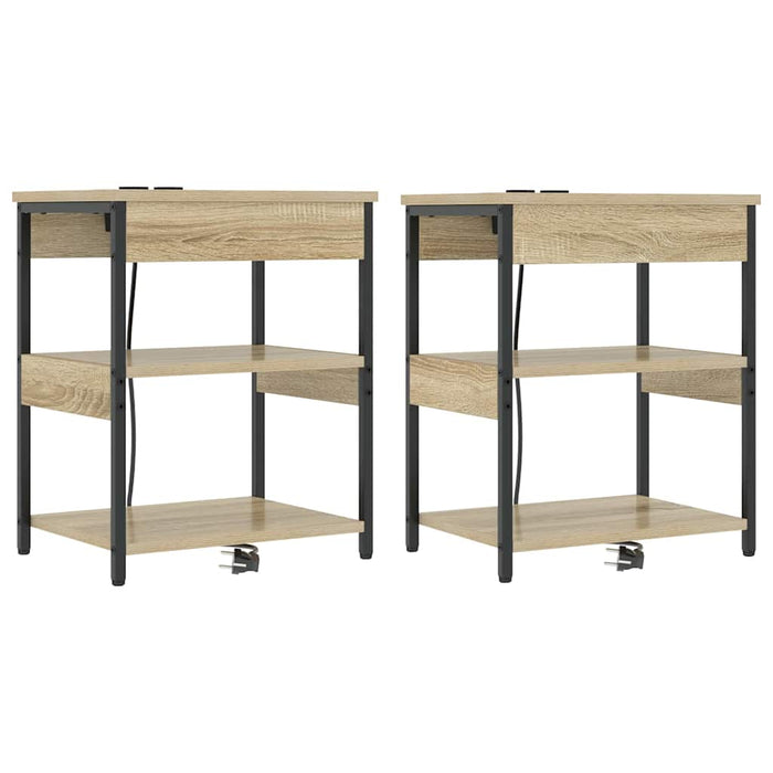 Dulap de noapte 2 pcs Stejar Sonoma 41 x 31 x 51 cm - WALTI WALTI