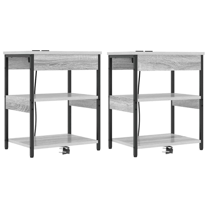 Dulap de noapte 2 pcs Gri Sonoma 41 x 31 x 51 cm Lemn compozit - WALTI WALTI
