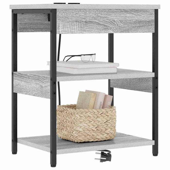 Dulap de noapte 2 pcs Gri Sonoma 41 x 31 x 51 cm Lemn compozit - WALTI WALTI