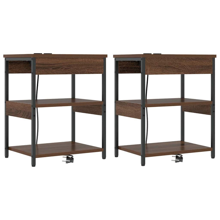 Dulap de noapte 2 pcs Stejar închis 41 x 31 x 51 cm - WALTI WALTI