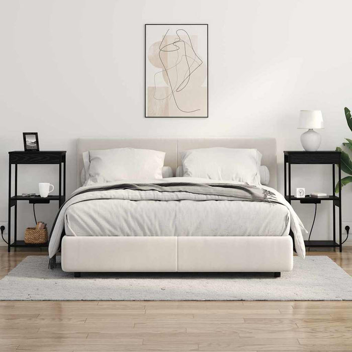 Dulap de noapte Stejar Negru 41 x 31 x 76 cm Lemn compozit - WALTI WALTI