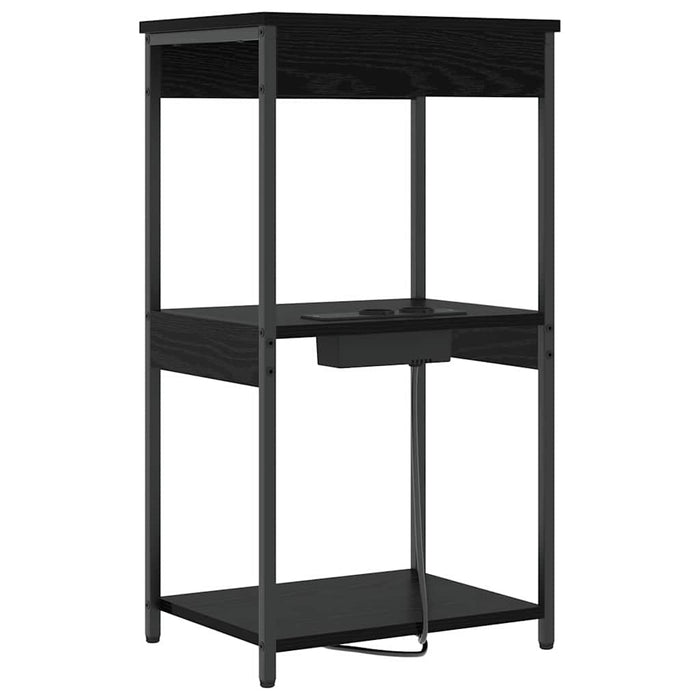 Dulap de noapte Stejar Negru 41 x 31 x 76 cm Lemn compozit - WALTI WALTI