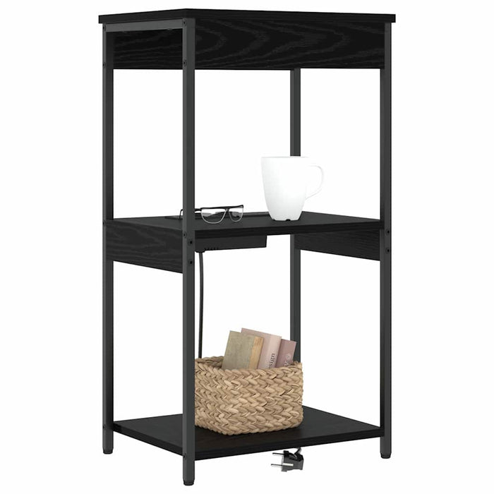 Dulap de noapte Stejar Negru 41 x 31 x 76 cm Lemn compozit - WALTI WALTI