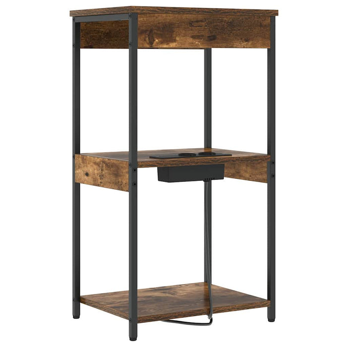 Dulap de noapte Stejar fumuriu 41 x 31 x 76 cm Lemn compozit - WALTI WALTI