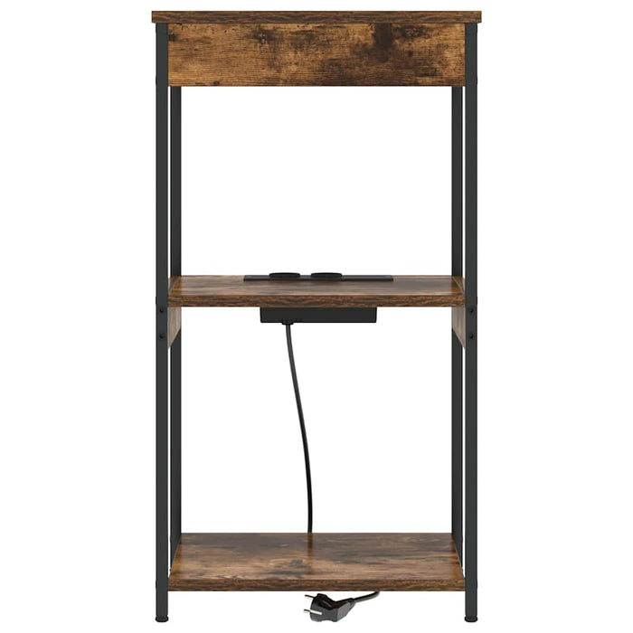 Dulap de noapte Stejar fumuriu 41 x 31 x 76 cm Lemn compozit - WALTI WALTI