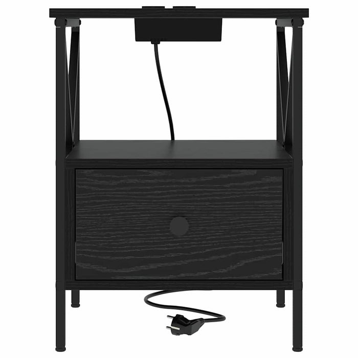 Dulap de noapte 2 pcs Stejar Negru 41,5 x 40,5 x 55 cm - WALTI WALTI