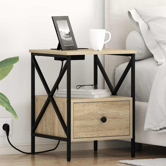 Dulap de noapte 2 pcs Stejar Sonoma 41,5 x 40,5 x 55 cm - WALTI WALTI