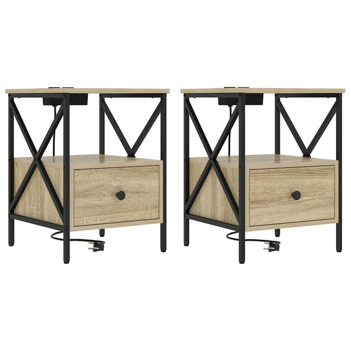 Dulap de noapte 2 pcs Stejar Sonoma 41,5 x 40,5 x 55 cm - WALTI WALTI