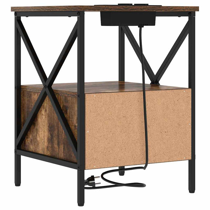Dulap de noapte 2 pcs Stejar fumuriu 41,5 x 40,5 x 55 cm - WALTI WALTI