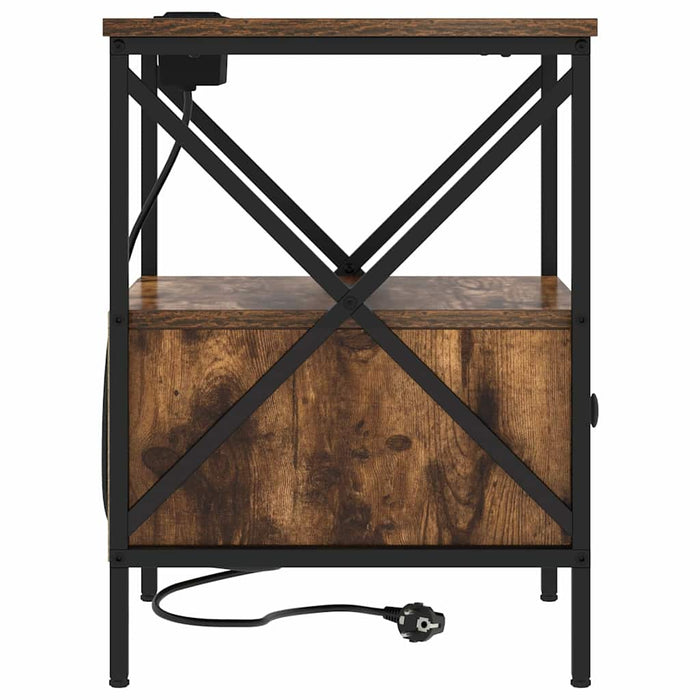 Dulap de noapte 2 pcs Stejar fumuriu 41,5 x 40,5 x 55 cm - WALTI WALTI