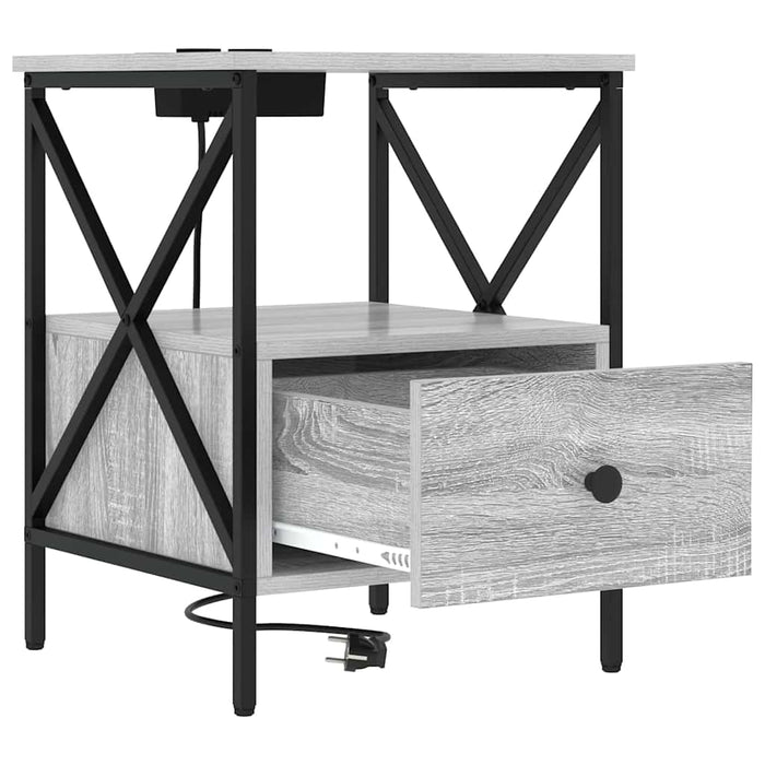 Dulap de noapte Gri Sonoma 41,5 x 40,5 x 55 cm Lemn compozit - WALTI WALTI