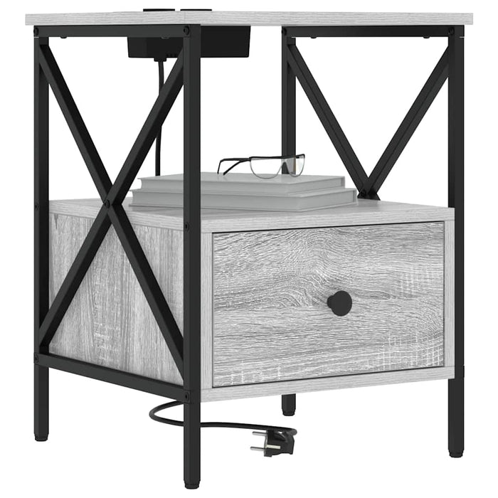 Dulap de noapte Gri Sonoma 41,5 x 40,5 x 55 cm Lemn compozit - WALTI WALTI