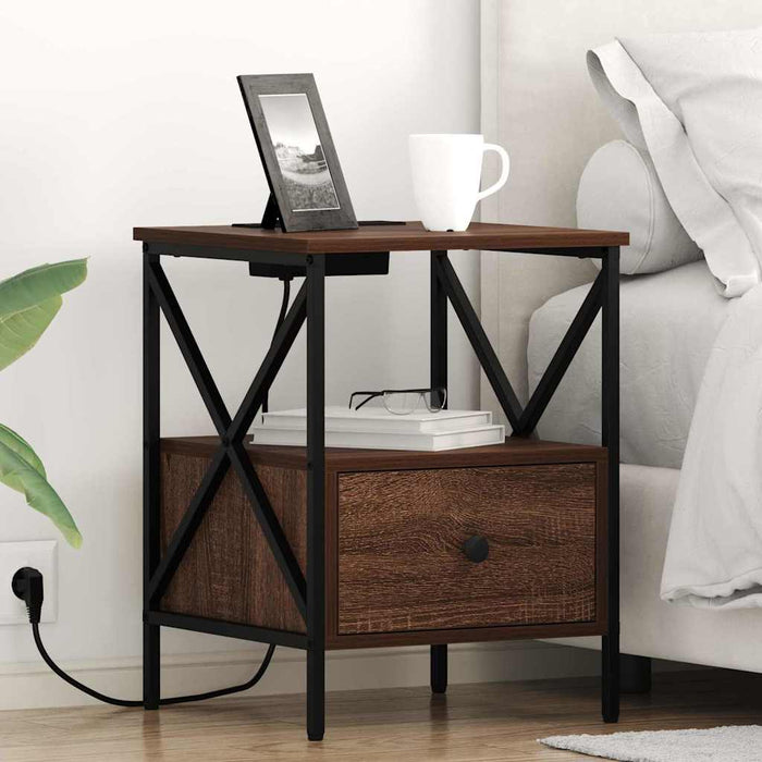 Dulap de noapte 2 pcs Stejar închis 41,5 x 40,5 x 55 cm - WALTI WALTI
