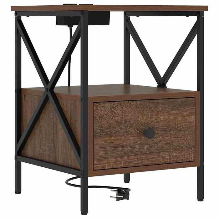 Dulap de noapte 2 pcs Stejar închis 41,5 x 40,5 x 55 cm - WALTI WALTI