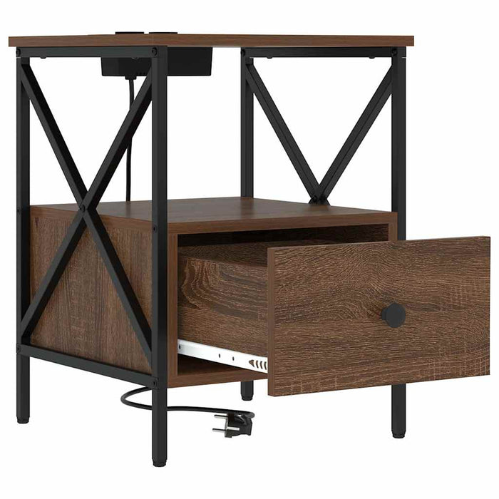 Dulap de noapte 2 pcs Stejar închis 41,5 x 40,5 x 55 cm - WALTI WALTI