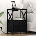 Dulap de noapte Stejar Negru 40 x 31 x 60 cm Lemn compozit - WALTI WALTI