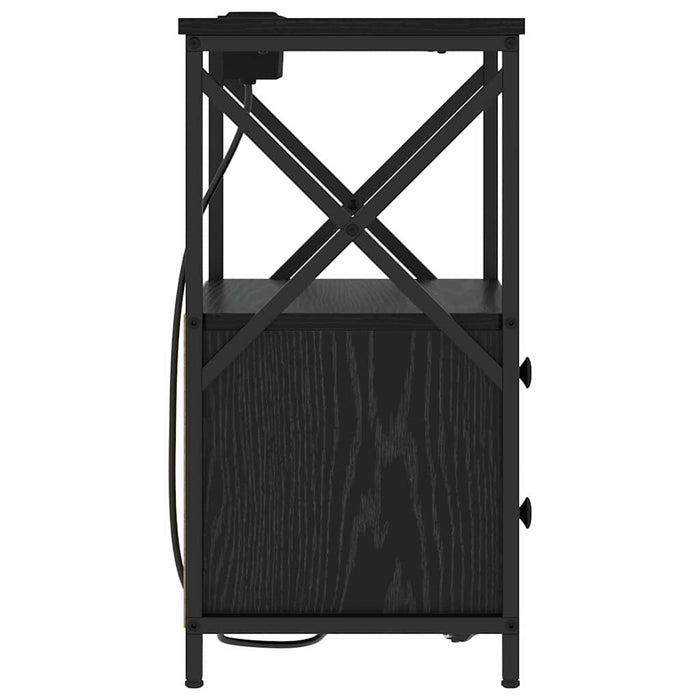 Dulap de noapte cu sertar 2 pcs Stejar Negru 40 x 31 x 60 cm - WALTI WALTI