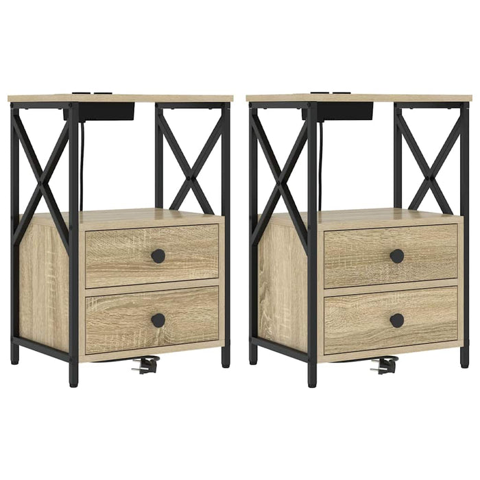 Dulap de noapte cu sertar 2 pcs Stejar Sonoma 40 x 31 x 60 cm - WALTI WALTI