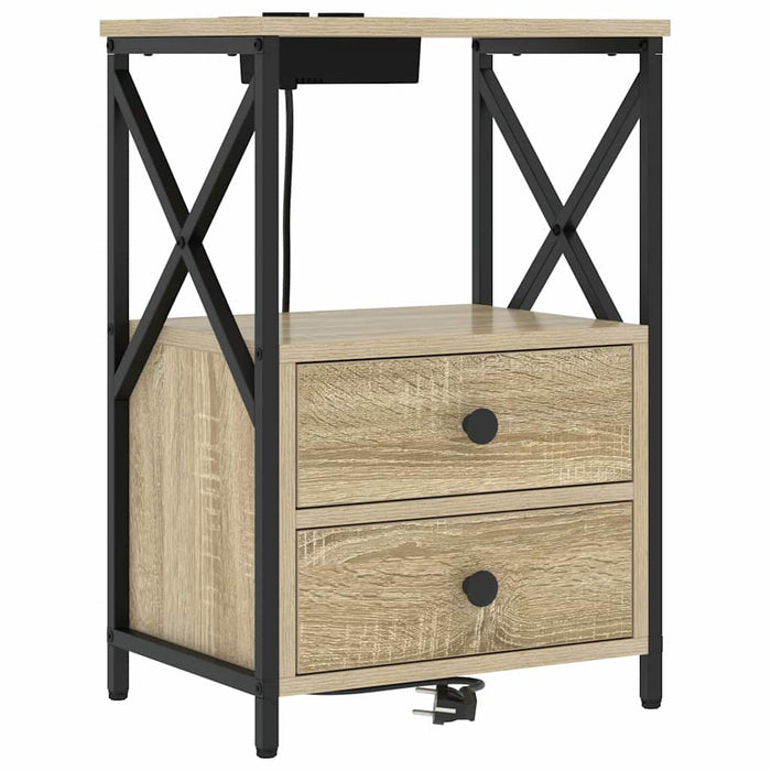 Dulap de noapte cu sertar 2 pcs Stejar Sonoma 40 x 31 x 60 cm - WALTI WALTI