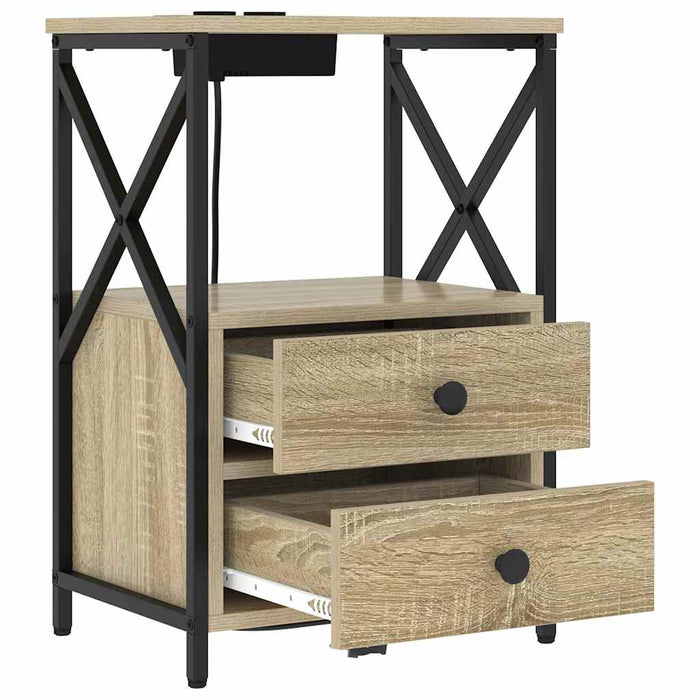 Dulap de noapte cu sertar 2 pcs Stejar Sonoma 40 x 31 x 60 cm - WALTI WALTI