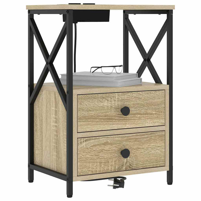 Dulap de noapte cu sertar 2 pcs Stejar Sonoma 40 x 31 x 60 cm - WALTI WALTI