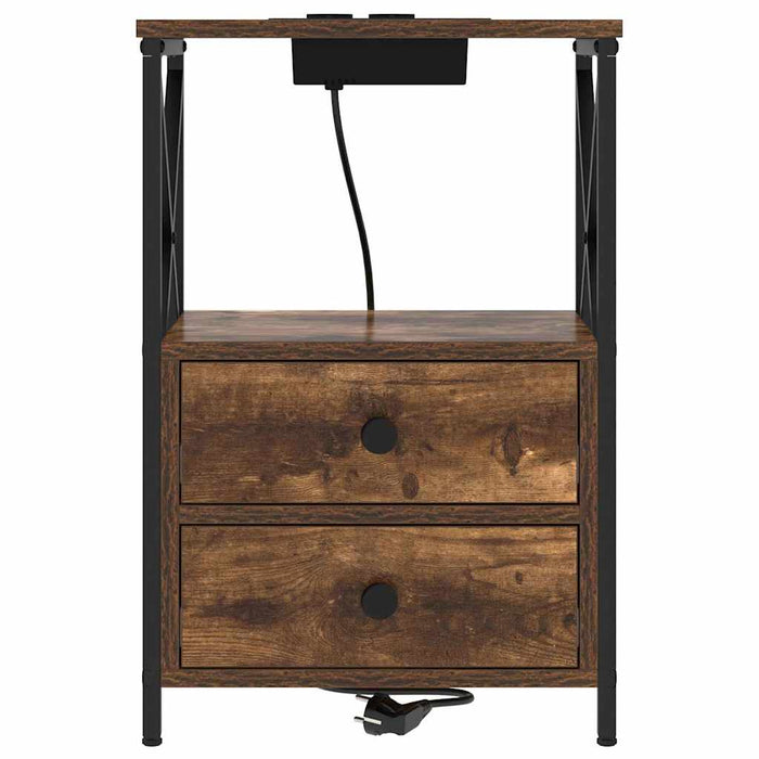 Dulap de noapte Stejar fumuriu 40 x 31 x 60 cm Lemn compozit - WALTI WALTI