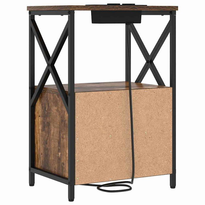 Dulap de noapte cu sertar 2 pcs Stejar fumuriu 40 x 31 x 60 cm - WALTI WALTI
