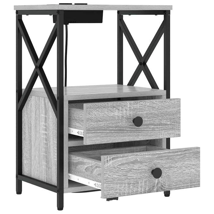 Dulap de noapte Gri Sonoma 40 x 31 x 60 cm Lemn compozit - WALTI WALTI