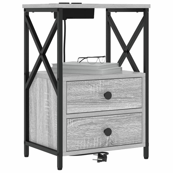 Dulap de noapte Gri Sonoma 40 x 31 x 60 cm Lemn compozit - WALTI WALTI
