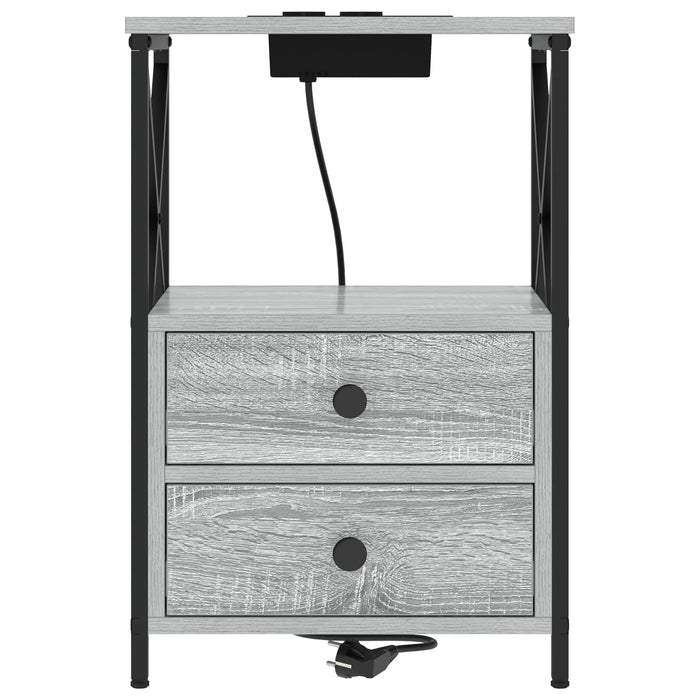 Dulap de noapte 2 pcs Gri Sonoma 40 x 31 x 60 cm Lemn compozit - WALTI WALTI