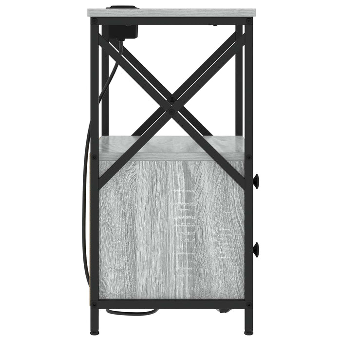 Dulap de noapte 2 pcs Gri Sonoma 40 x 31 x 60 cm Lemn compozit - WALTI WALTI