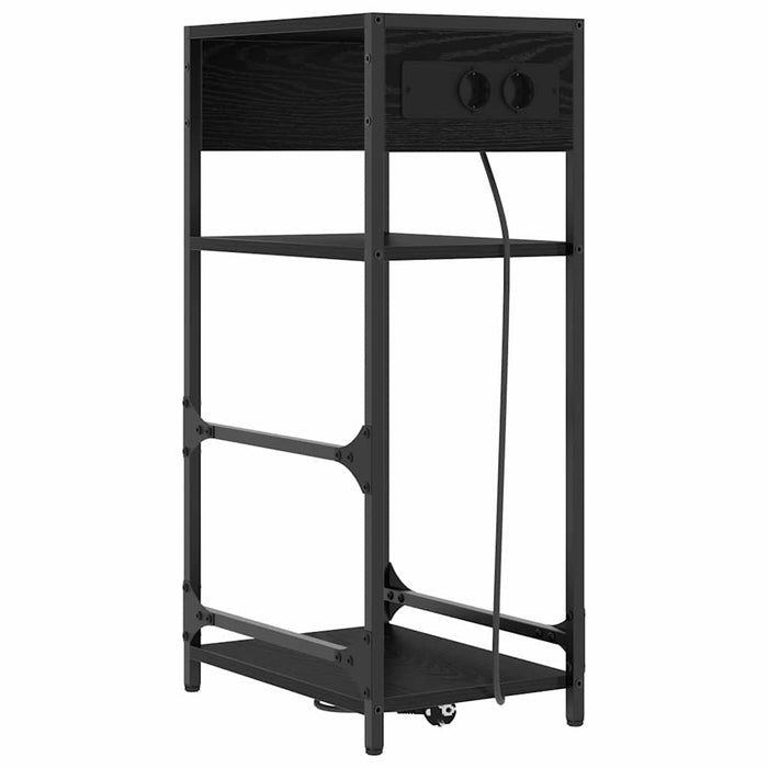 Dulap de noapte Stejar Negru 40 x 27 x 76 cm Lemn compozit - WALTI WALTI