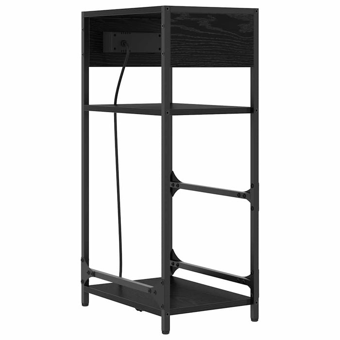 Dulap de noapte Stejar Negru 40 x 27 x 76 cm Lemn compozit - WALTI WALTI