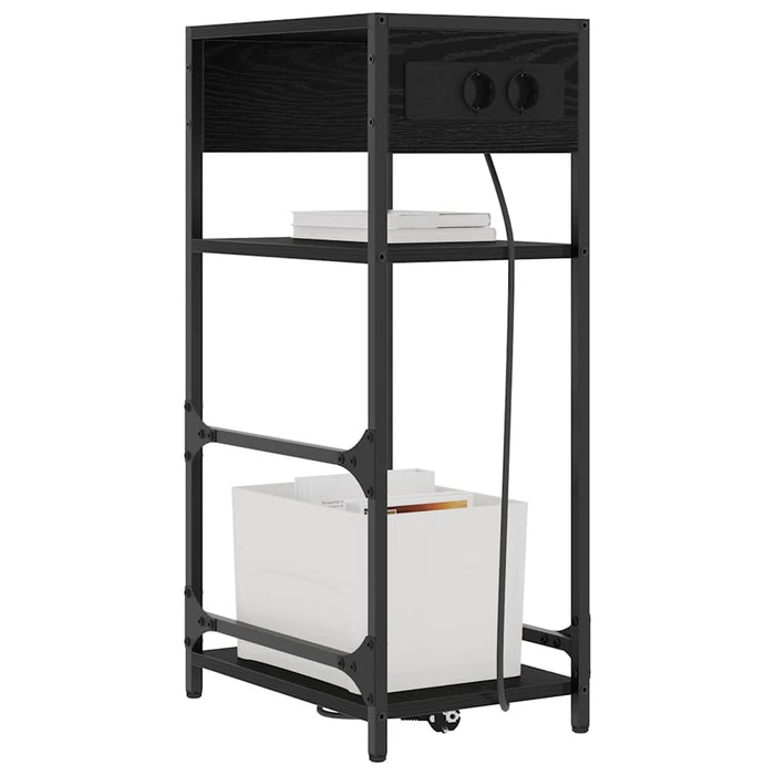 Dulap de noapte Stejar Negru 40 x 27 x 76 cm Lemn compozit - WALTI WALTI