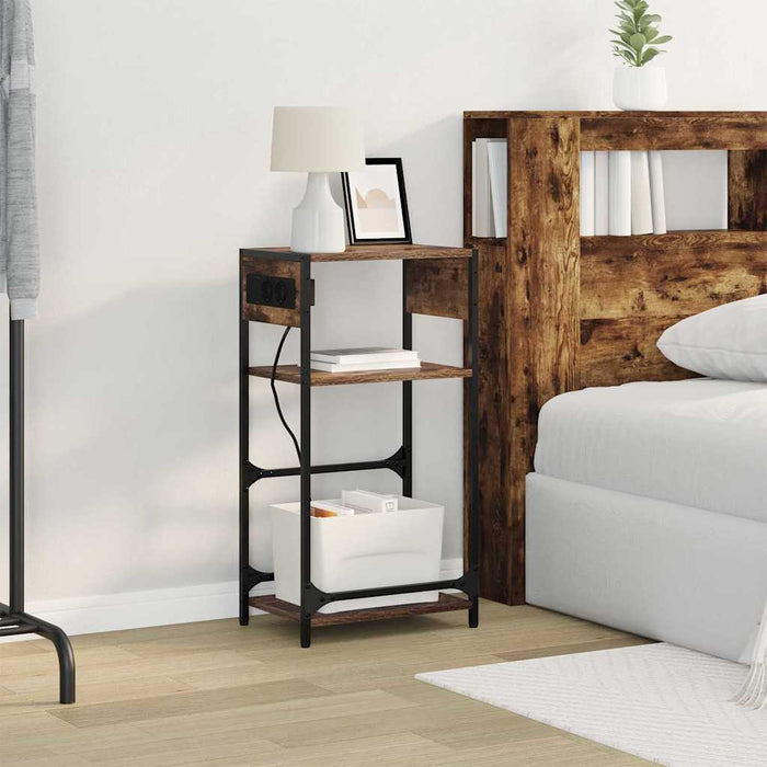 Dulap de noapte Stejar fumuriu 40 x 27 x 76 cm Lemn compozit - WALTI WALTI