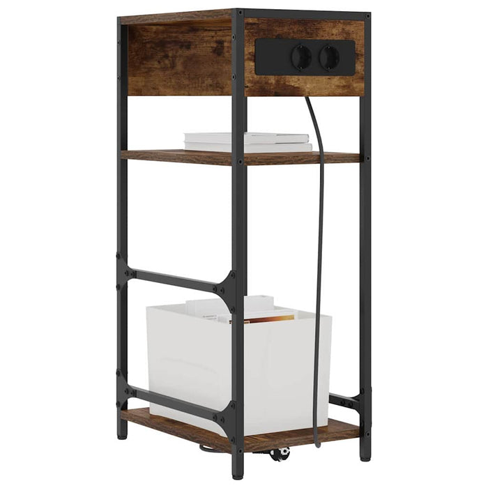 Dulap de noapte Stejar fumuriu 40 x 27 x 76 cm Lemn compozit - WALTI WALTI