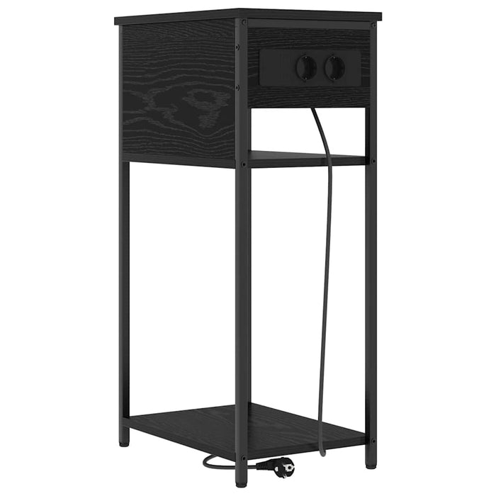 Dulap de noapte Stejar Negru 41 x 28 x 76 cm Lemn compozit - WALTI WALTI