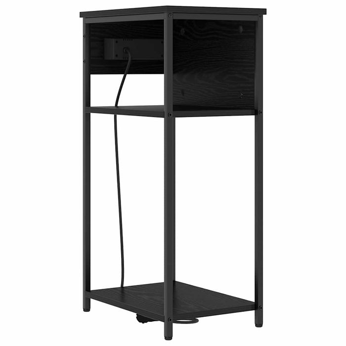 Dulap de noapte Stejar Negru 41 x 28 x 76 cm Lemn compozit - WALTI WALTI