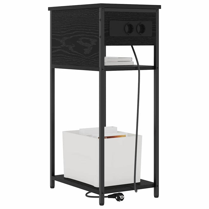 Dulap de noapte Stejar Negru 41 x 28 x 76 cm Lemn compozit - WALTI WALTI