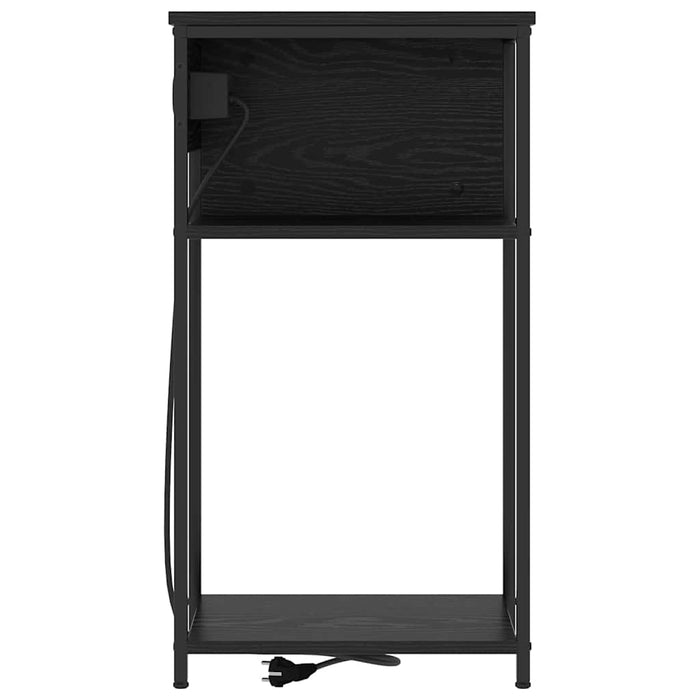 Dulap de noapte Stejar Negru 41 x 28 x 76 cm Lemn compozit - WALTI WALTI