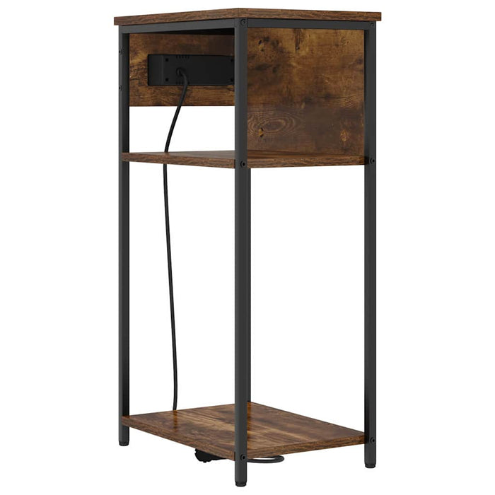 Dulap de noapte Stejar fumuriu 41 x 28 x 76 cm Lemn compozit - WALTI WALTI