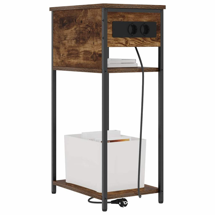 Dulap de noapte Stejar fumuriu 41 x 28 x 76 cm Lemn compozit - WALTI WALTI
