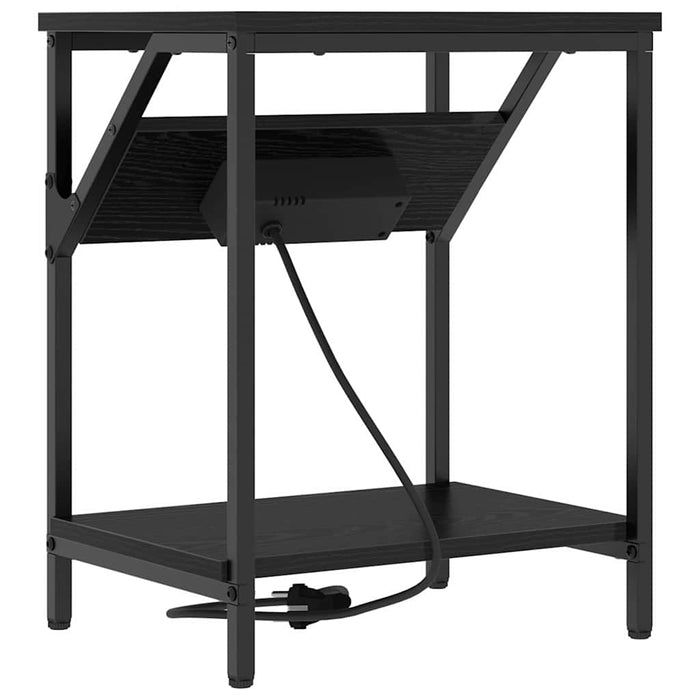 Dulap de noapte Stejar Negru 38 x 30 x 48 cm Lemn compozit - WALTI WALTI