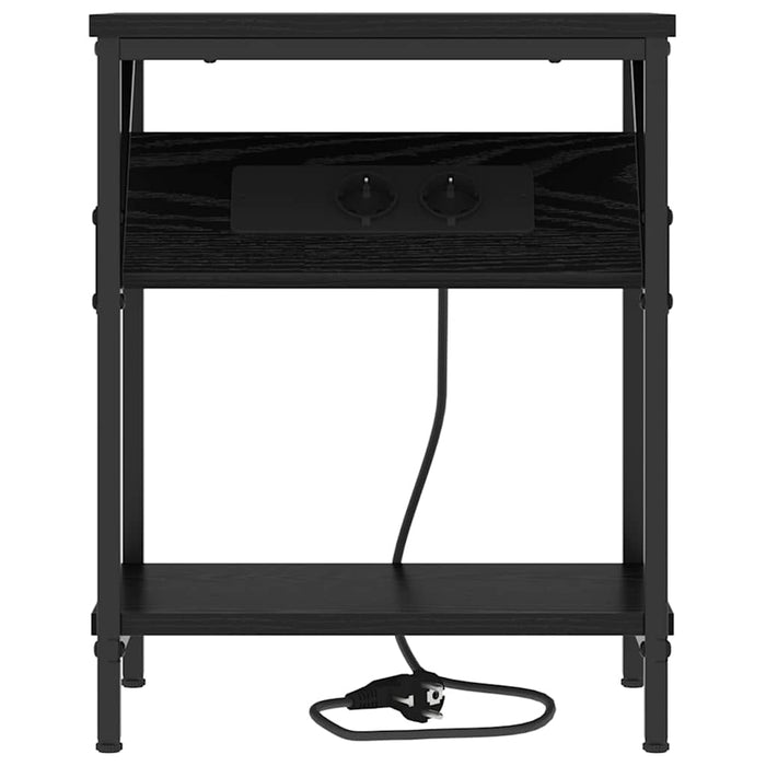 Dulap de noapte 2 pcs Stejar Negru 38 x 30 x 48 cm - WALTI WALTI