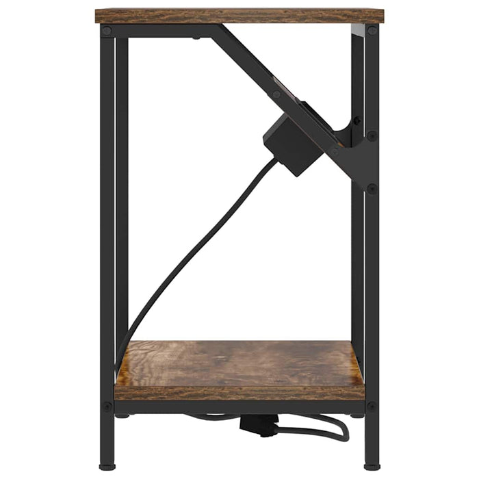 Dulap de noapte Stejar fumuriu 38 x 30 x 48 cm Lemn compozit - WALTI WALTI