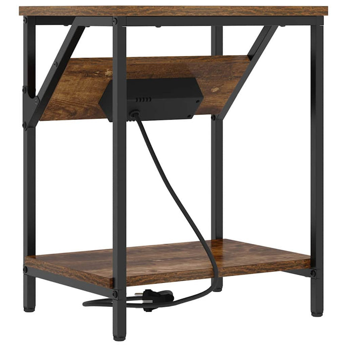 Dulap de noapte 2 pcs Stejar fumuriu 38 x 30 x 48 cm - WALTI WALTI