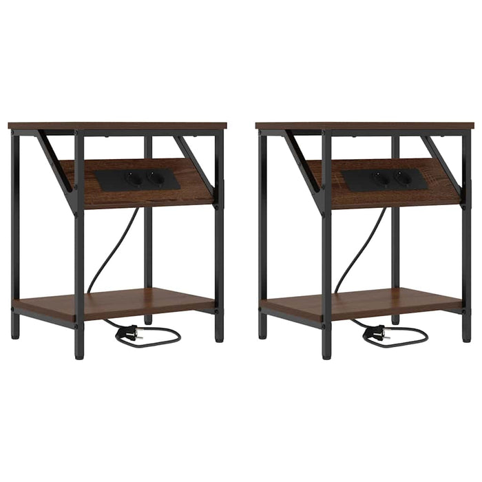 Dulap de noapte 2 pcs Stejar închis 38 x 30 x 48 cm - WALTI WALTI